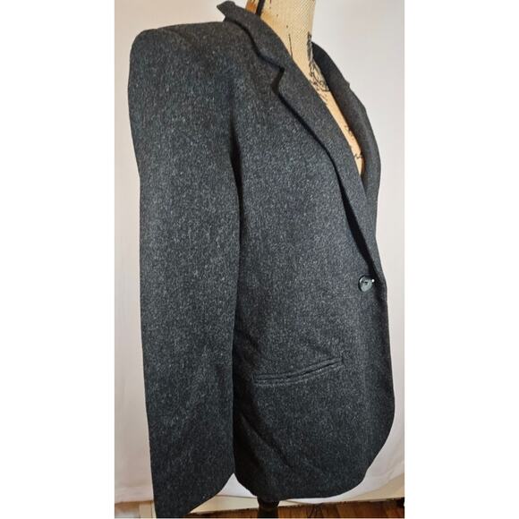 Sag Harbor Wool Rich Blend Womens Gray Blazer, 70% wool, Womens Sz 12P - Picture 3 of 10